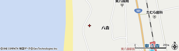 秋田県山本郡八峰町八森八森周辺の地図
