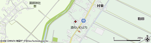 秋田県大館市粕田（村西）周辺の地図