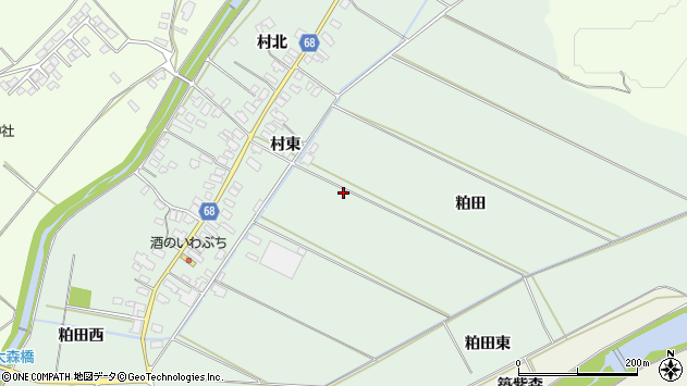 〒017-0004 秋田県大館市粕田の地図