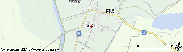 秋田県大館市粕田道ノ上周辺の地図