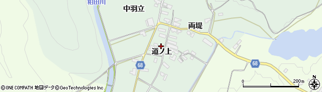秋田県大館市粕田道ノ上120周辺の地図