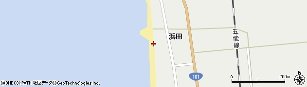 秋田県山本郡八峰町八森浜田周辺の地図