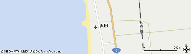 秋田県山本郡八峰町八森浜田92周辺の地図