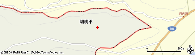 青森県田子町（三戸郡）田子（胡桃平）周辺の地図