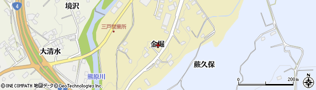 青森県三戸郡三戸町同心町金堀周辺の地図