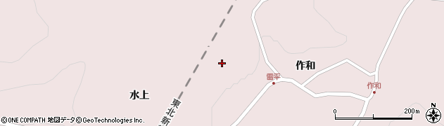 青森県南部町（三戸郡）鳥舌内（雷平）周辺の地図