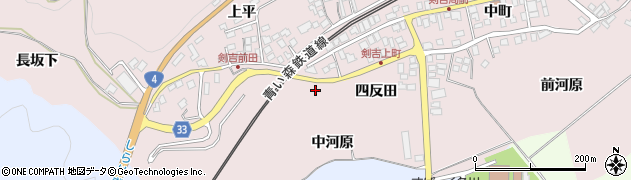 青森県南部町（三戸郡）剣吉（四反田）周辺の地図