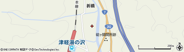青森県平川市碇ヶ関本道周辺の地図