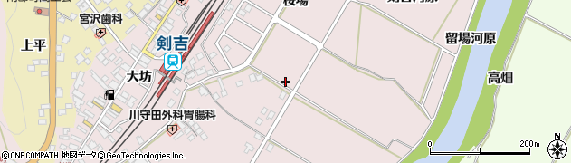 青森県三戸郡南部町剣吉桜場周辺の地図