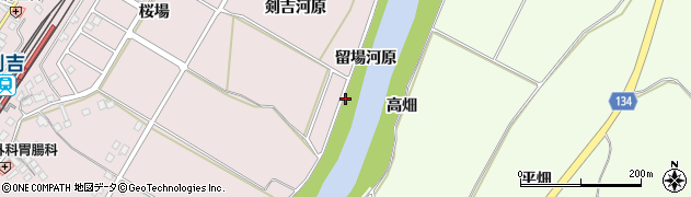 青森県南部町（三戸郡）剣吉（留場河原）周辺の地図