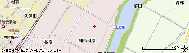 青森県南部町（三戸郡）剣吉（剣吉河原）周辺の地図