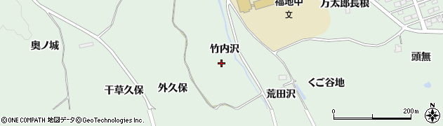 青森県南部町（三戸郡）福田（竹内沢）周辺の地図