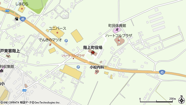 〒039-1200 青森県三戸郡階上町（以下に掲載がない場合）の地図