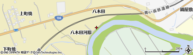 青森県南部町（三戸郡）斗賀（八木田河原）周辺の地図