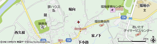 青森県南部町（三戸郡）福田（堀向）周辺の地図