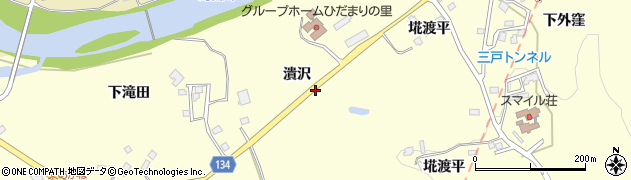 青森県南部町（三戸郡）埖渡（潰沢）周辺の地図