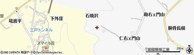 青森県三戸郡南部町法師岡石焼沢周辺の地図
