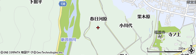 青森県八戸市是川春日河原周辺の地図