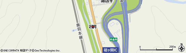 青森県平川市碇ヶ関（岩井）周辺の地図