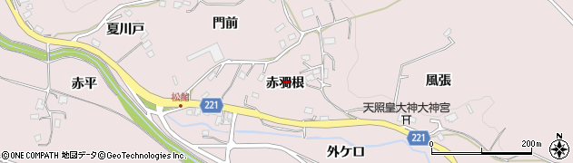 青森県八戸市松館赤羽根周辺の地図