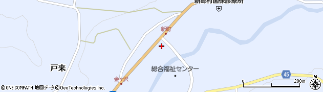青森県新郷村（三戸郡）戸来（金ケ沢尻）周辺の地図