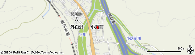 青森県平川市碇ヶ関小落前周辺の地図