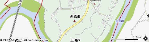 青森県八戸市上野西風張周辺の地図