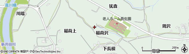 青森県八戸市是川稲荷沢周辺の地図