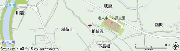 青森県八戸市是川（稲荷沢）周辺の地図