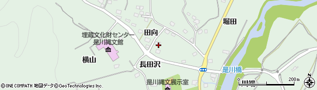 青森県八戸市是川田向周辺の地図