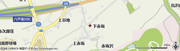 青森県八戸市十日市下赤坂7周辺の地図