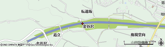 青森県八戸市是川金谷沢周辺の地図