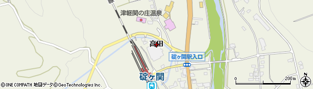 青森県平川市碇ヶ関（高田）周辺の地図