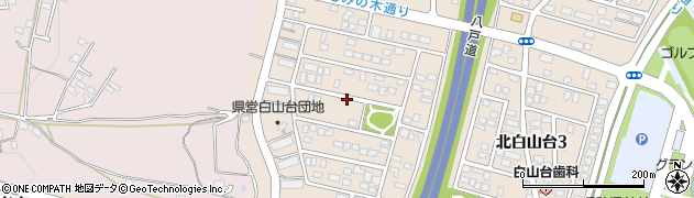 青森県八戸市北白山台周辺の地図