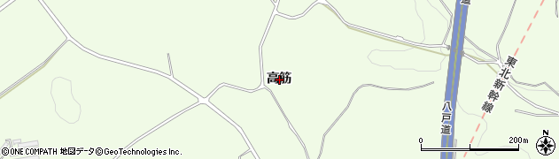 青森県八戸市櫛引（高筋）周辺の地図