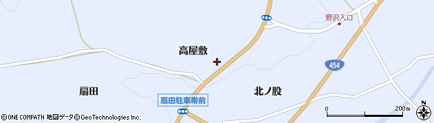 青森県五戸町（三戸郡）扇田（高屋敷）周辺の地図