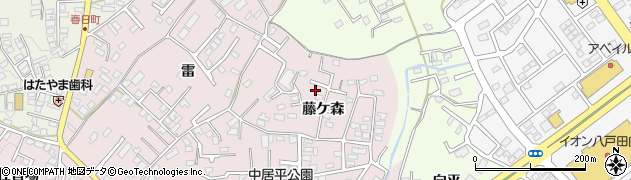 青森県八戸市中居林藤ケ森周辺の地図