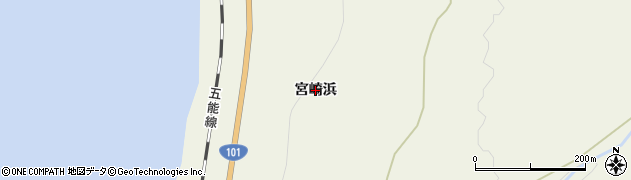 青森県深浦町（西津軽郡）大間越（宮崎浜）周辺の地図