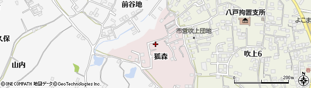 青森県八戸市中居林狐森周辺の地図