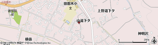 青森県八戸市田面木山道下タ周辺の地図