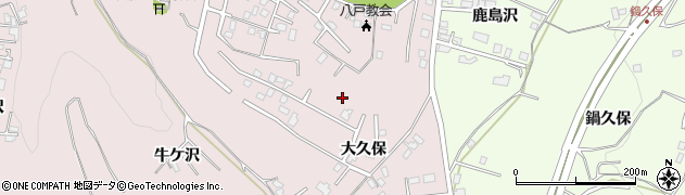 青森県八戸市根城（大久保）周辺の地図
