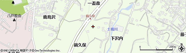 青森県八戸市沢里鍋久保22周辺の地図