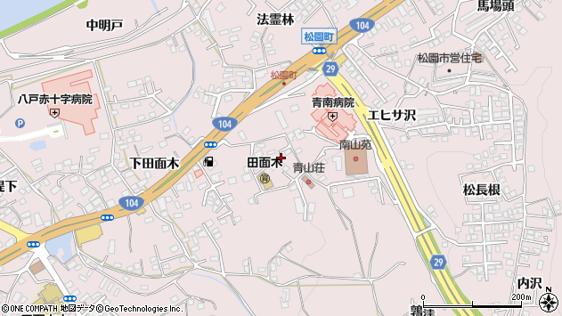 〒039-1104 青森県八戸市田面木の地図