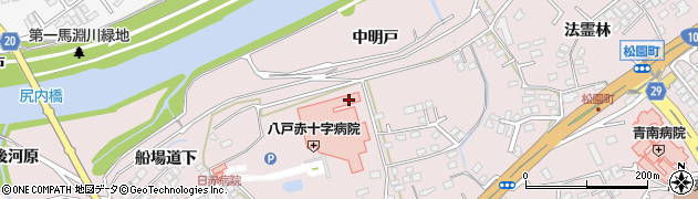 青森県八戸市田面木（中明戸）周辺の地図
