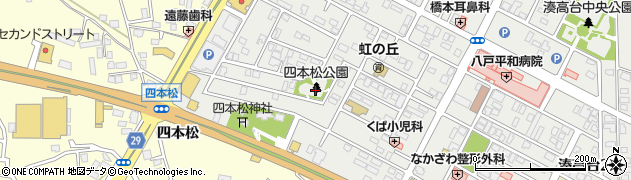 四本松公園周辺の地図