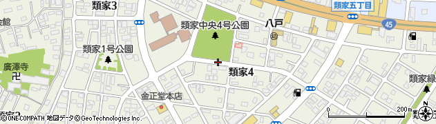 青森県八戸市類家周辺の地図
