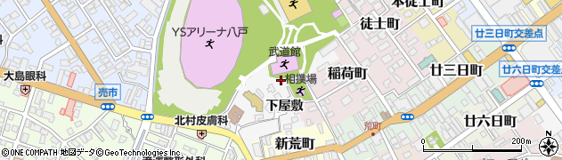 青森県八戸市糠塚（下屋敷）周辺の地図