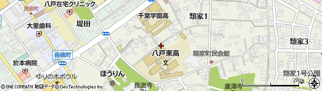 青森県立八戸東高等学校　ゆりの木の花ホール周辺の地図