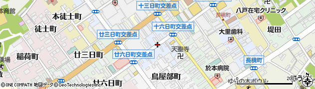 青森県八戸市十六日町周辺の地図