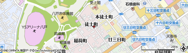 青森県八戸市徒士町周辺の地図
